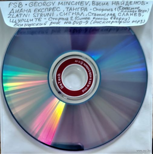 DVD MP3 FSB, Георги МИНЧЕВ, Васил НАЙДЕНОВ, ДИАНА ЕКСПРЕС (DIANA EXPRESS), ТАНГРА, ЗЛАТНИ СТРУНИ, СИГНАЛ (SIGNAL), Станислав СЛАНЕВ, ЩУРЦИТЕ дискография (Bulgarian Rock) - 1 DVD9 (двусторонний)