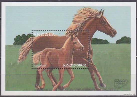 1997 Ангола 1147/B34 Лошади 5,50 евро