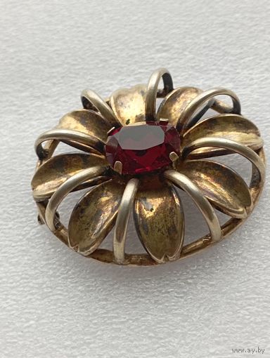 Брошь шикарная 1920-30 г, серебро , позолота . С 1 рубля.