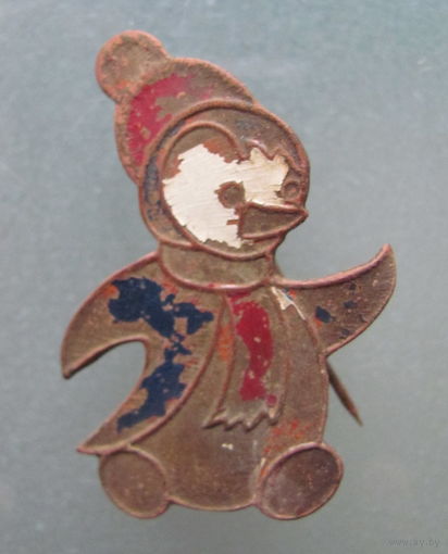 Пингвин. Детский значок. Мультфильмы.