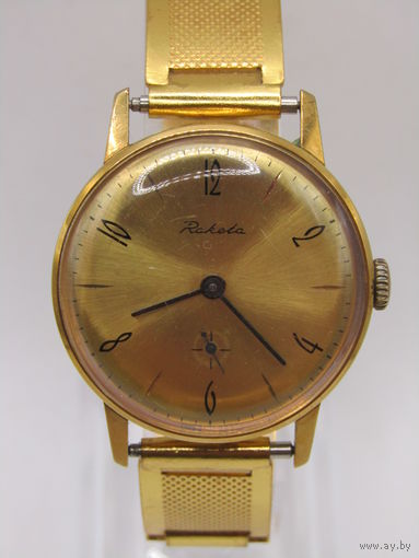 В коллекционном состоянии. "Ракета". Часы на ходу. Позолоченные Ау 10. СССР. м