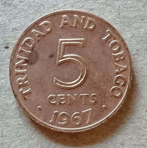 Тринидад и Тобаго 5 центов 1967 год, KM# 2