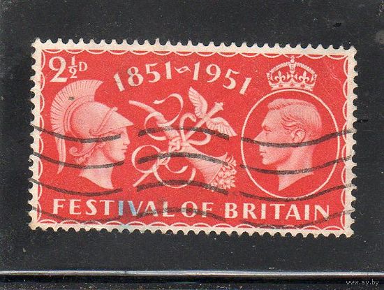 Великобритания.Mi:GB 255. Фестиваль Британии. Серия: Король Георг VI. 1951