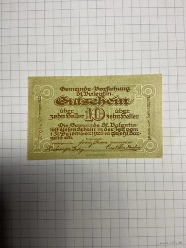 10 геллеров (нотгельды) Австрия.-2512