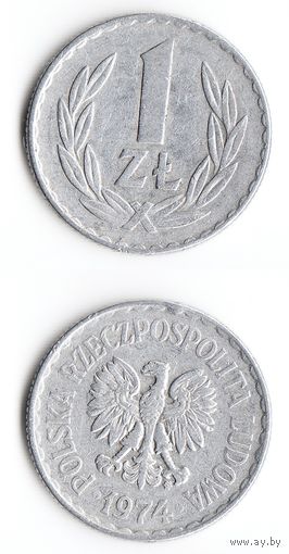 1 злотый Польша 1974 года