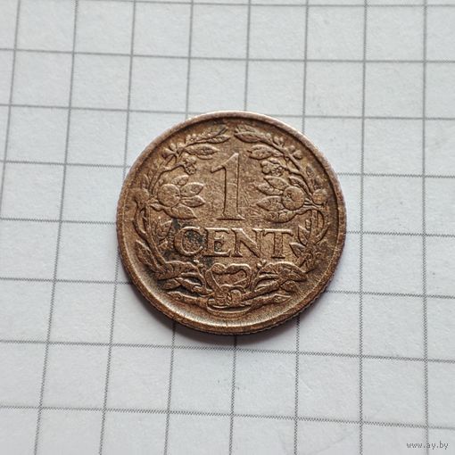 Нидерланды 1 цент 1919 года .Вильгельмина.