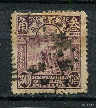Китайская республика - 1923/1926 - Сбор урожая 30С - (есть тонкое место) - [Mi.203] - 1 марка. Гашеная.  (Лот 20GP)-T41P28