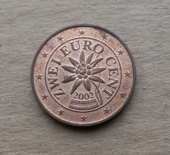 Австрия, 2 евроцента 2002 г., цветок эдельвейса