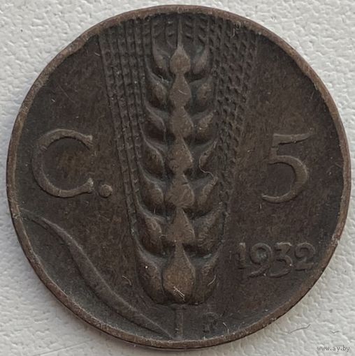 Италия 5 чентезимо 1932 г.