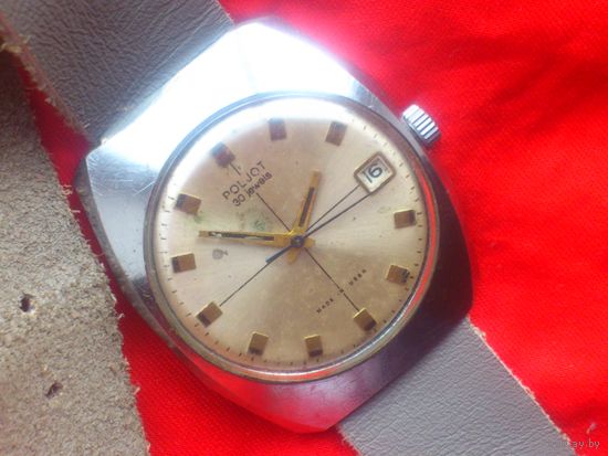 Часы ПОЛЁТ POLJOT 30 jewels тип ДЕ ЛЮКС, АВТОПОДЗАВОД ,из СССР 1970-х