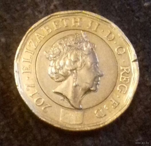 1 фунт, Великобритания 2017 г.