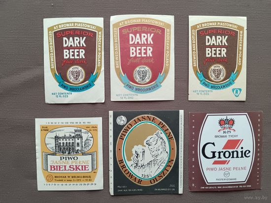 Редкие польские пивные этикетки, все разные, цена за одну шт., см. описание лота, ю-905-7 (3535)