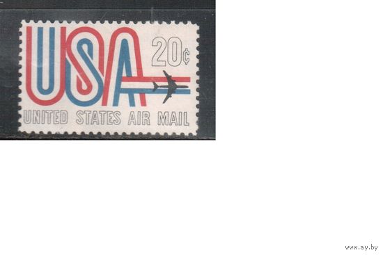 США-1968, (Мих.974),  *  ,  Авиапочта, (одиночка)