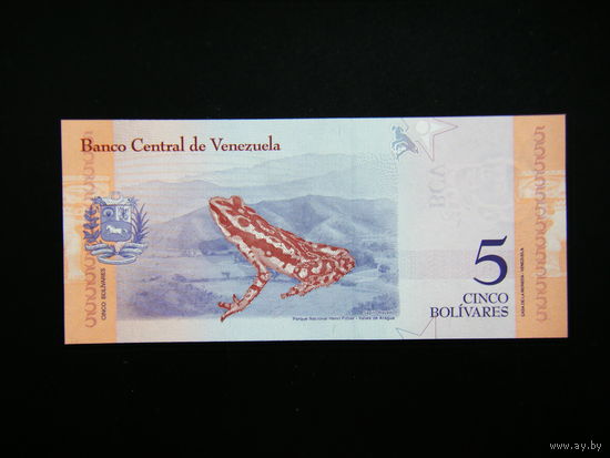 Венесуэла 5 ВОЛИВАРОВ  2018г. UNC.