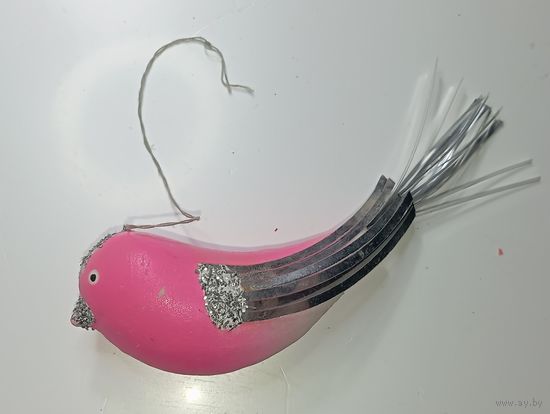 Ёлочная игрушка  -  Птичка . СССР  .