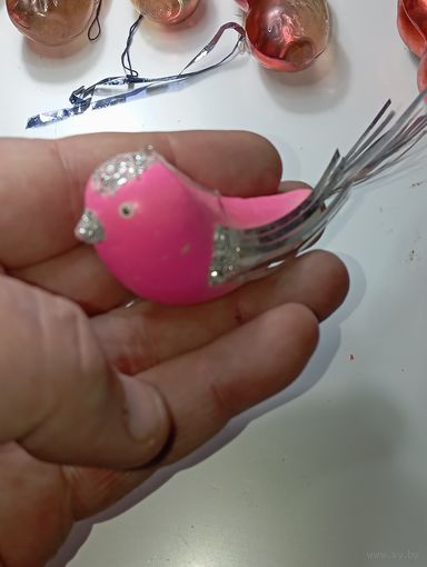 Ёлочная игрушка  -  Птичка . СССР  .