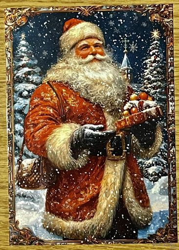 Открытка новогодняя чистая 10х15 см.