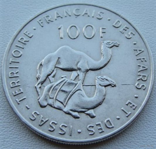 Французские афар и исса.  100 франков 1975 год  Тираж: 400.000 шт