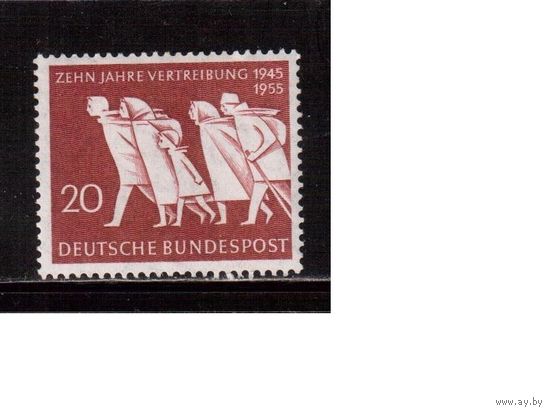 Германия(ФРГ)-1955,(Мих.215) , ** , Война,  10-лет выселения