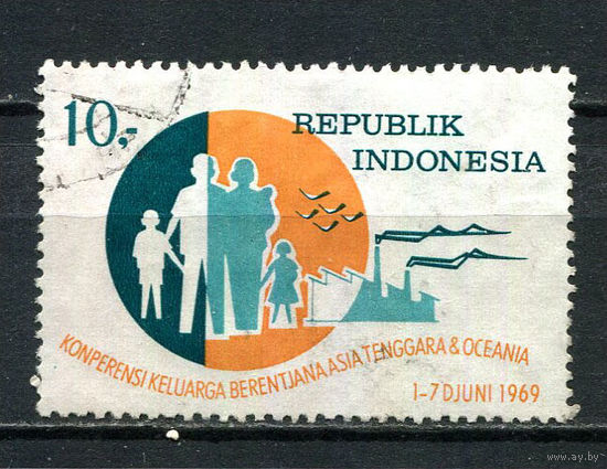 Индонезия - 1969 - Планирование семьи 10R - [Mi.639] - 1 марка. Гашеная.  (Лот 73FF)-T25P7