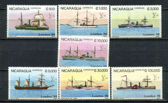 Никарагуа - 1990 - Флот. Филателистическая выставка - [Mi. 2977-2983] - полная серия - 7 марок. MNH.  (Лот 93Gh)-T2P50