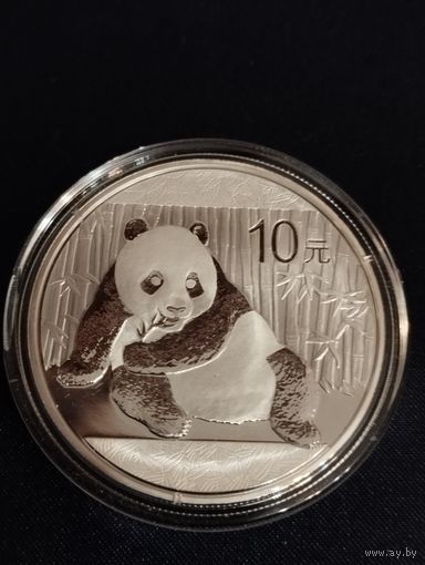 Китай 10 юаней 2015 Панда СЕРЕБРО