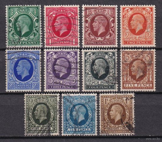7.Br. Великобритания. Георг V. Стандарт. 1934 - 1936 гг.  Mi.##175x-185x. Полная серия.