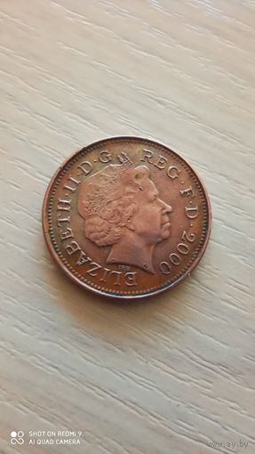 Великобритания 2 пенса 2000г.