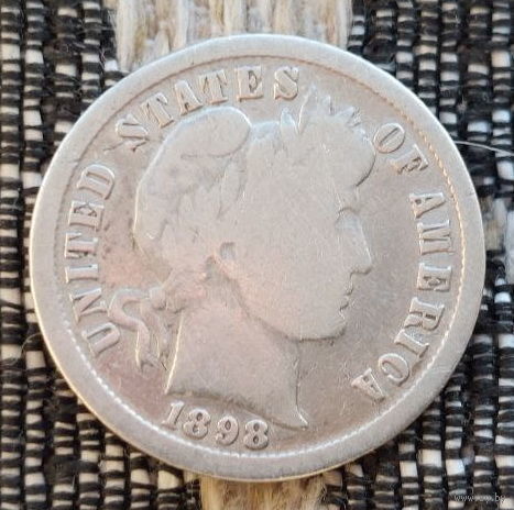 США 10 центов 1898 года. Дайм. Свобода. Серебро. Сторгуй за свою цену, предложи обмен!