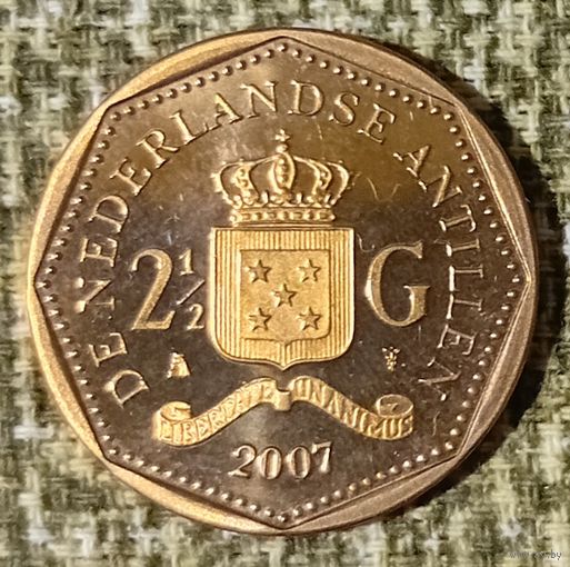 2,5 гульдена Нидерландские Антильские острова,  2007
