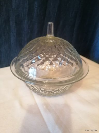 Сахарница стекло Уршельского стекольного завода, СССР