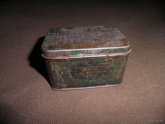 Жестяная коробка из под чая Одесса 1938 г.Фабрика им.А.И.Микояна цена 3 крб.80 коп.С рубля.