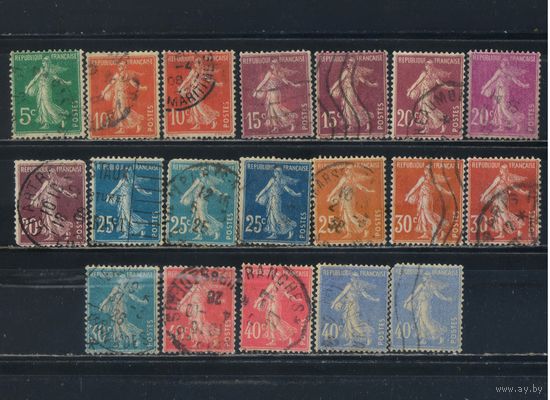Франция 1906-31 Вып Сеятельница Стандарт Гладкий фон #135,137-40,160,189-90,192,194,235,237