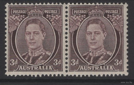 1937 Австралия ** George VI, 2 марки из серии, сцепка (SG 187) Британские колонии