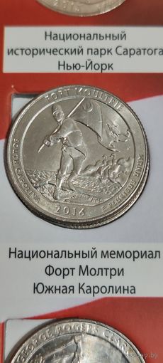 США. 25 центов (квотер) Национальный мемориал Форт Молтри 2016