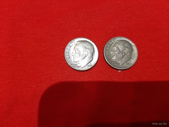 10 центов 1974  D, 1984 P США