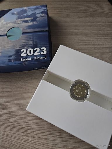 Финляндия 2 евро 2023 год PROOF 100 лет первому закону Финляндии об охране природы