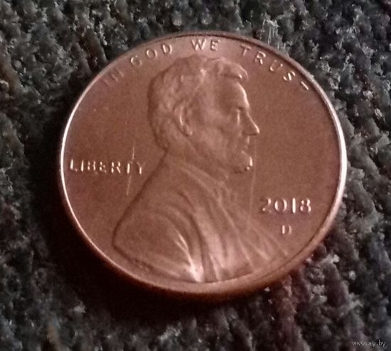 1 цент, США 2018 D, AU