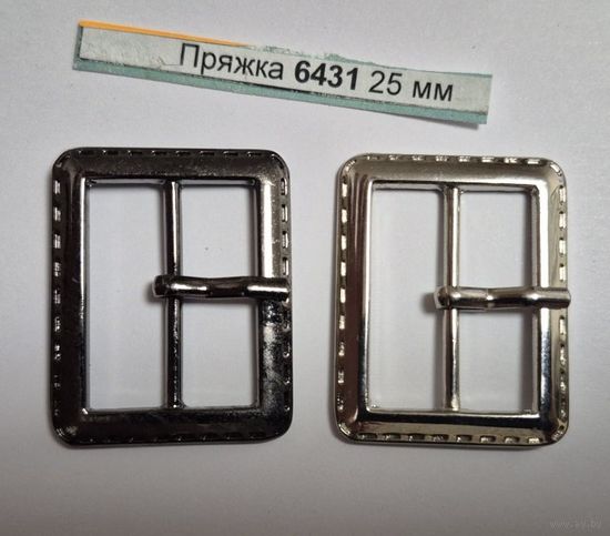 Пряжка с язычком 25 мм никель, черный никель 6431