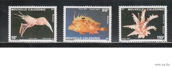 Новая Каледония-1989(Мих.849-851) **  , Морская Фауна,(полная серия)