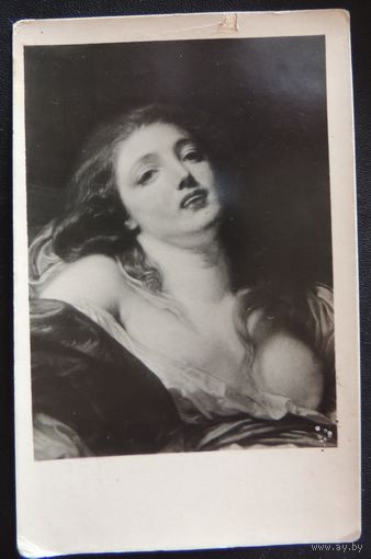 Почтовая карточка "Голова молодой женщины", 1955 г.