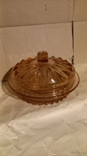 Сахарница СССР,  цветное стекло