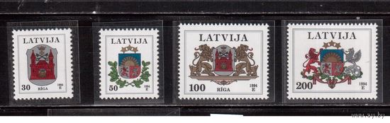 Латвия-1994 (Мих.389-392)  ** , Стандарт, Гербы