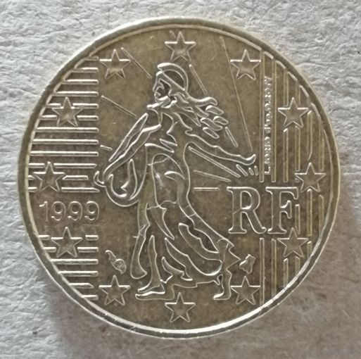 Франция 10 евроцентов, 1999 г., KM# 1285