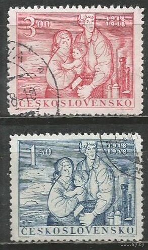Чехословакия. 30 лет основания Республики. 1948г. Mi#550-51. Серия.