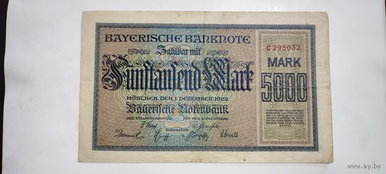 Германия, Бавария 5000 марок 1922