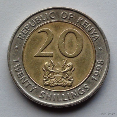 Кения 20 шиллингов. 1998
