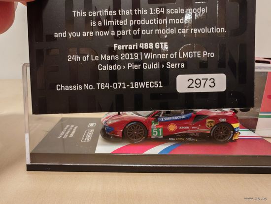 Tarmac Works 1/64 Ferrari 488 GTE Le Mans 2019