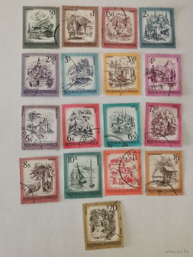 Пейзажи Австрии. Лот из 17 марок серии 1973-1978 гг.