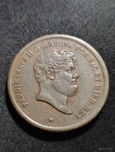 Италия. Неаполь 10 торнези 1857г. крупная медь. Фердинад II (Бурбон) Король обеих Сицилий.